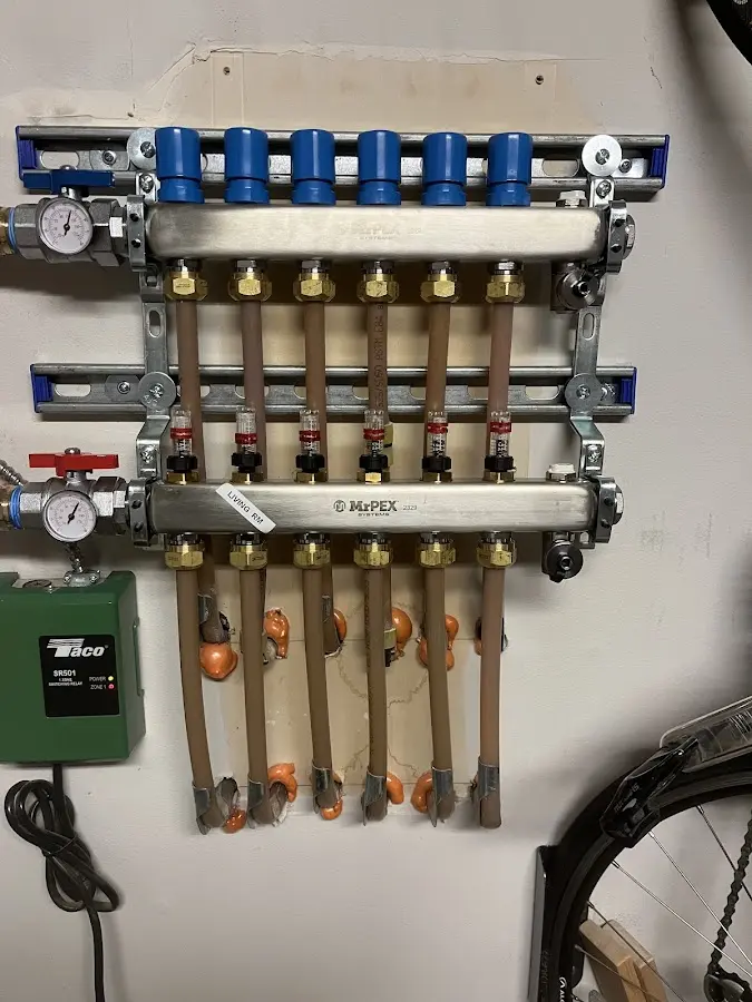 Plumber performing Gas Line Installation at a residential property in Canton